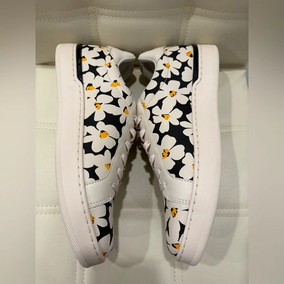 NWOT Coach Women's Floral Sneakers - Black and White - Picture 5 of 8